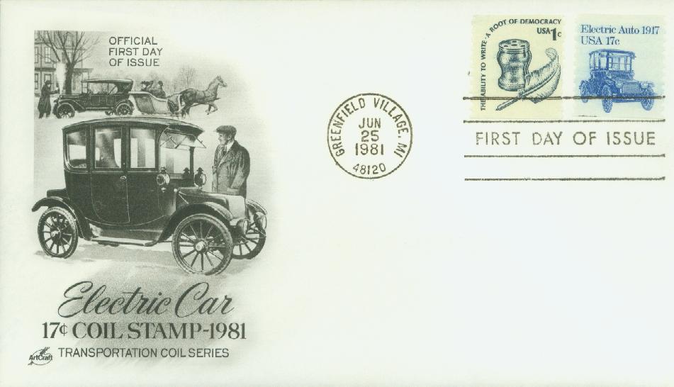 1981-84 17¢ Electric Auto, 1917 Classic First Day Cover