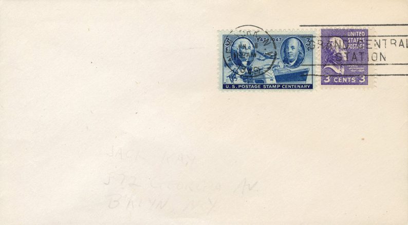 1938 #807 Jefferson, Perforated Counterfeit on Cover