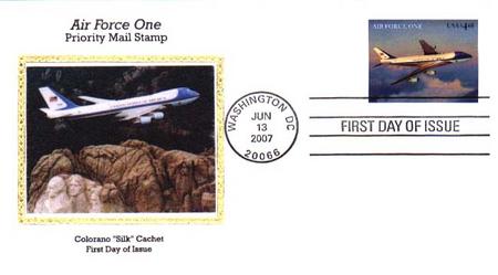 # 4144 - 2007 $4.60 Air Force One, Priority Mail Colorano Silk Cachet First Day Cover