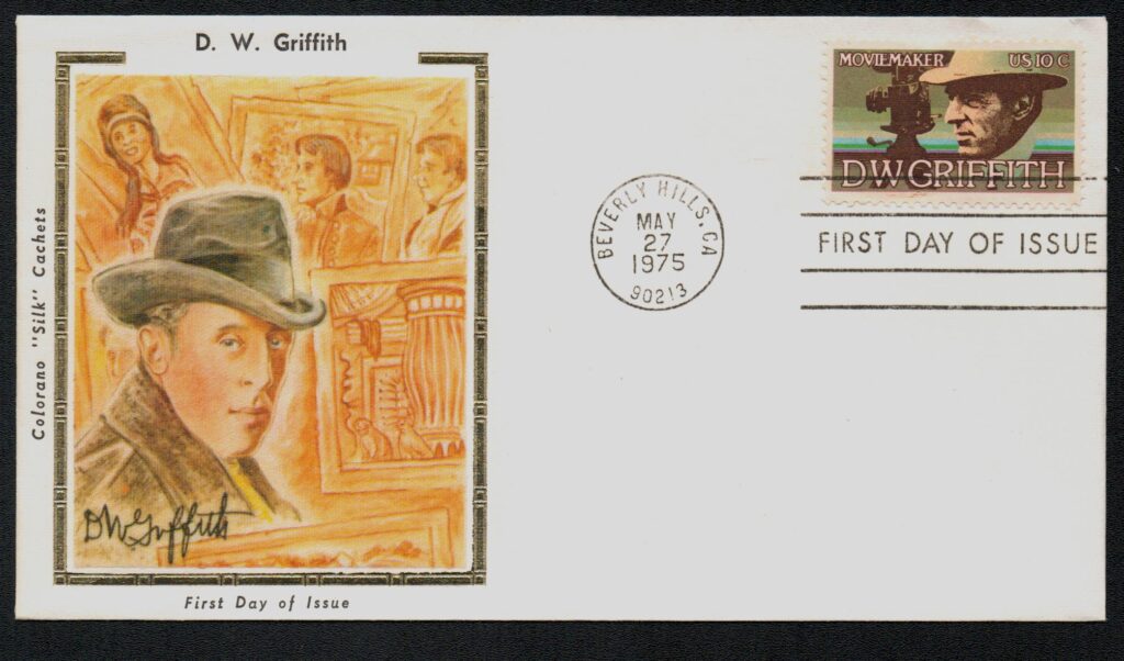 # 1555 - 1975 10c David W. Griffith Colorano Silk Cachet First Day Cover