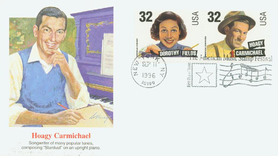 # 3103 - 1996 32c Songwriters: Hoagy Carmichael Fleetwood First Day Cover