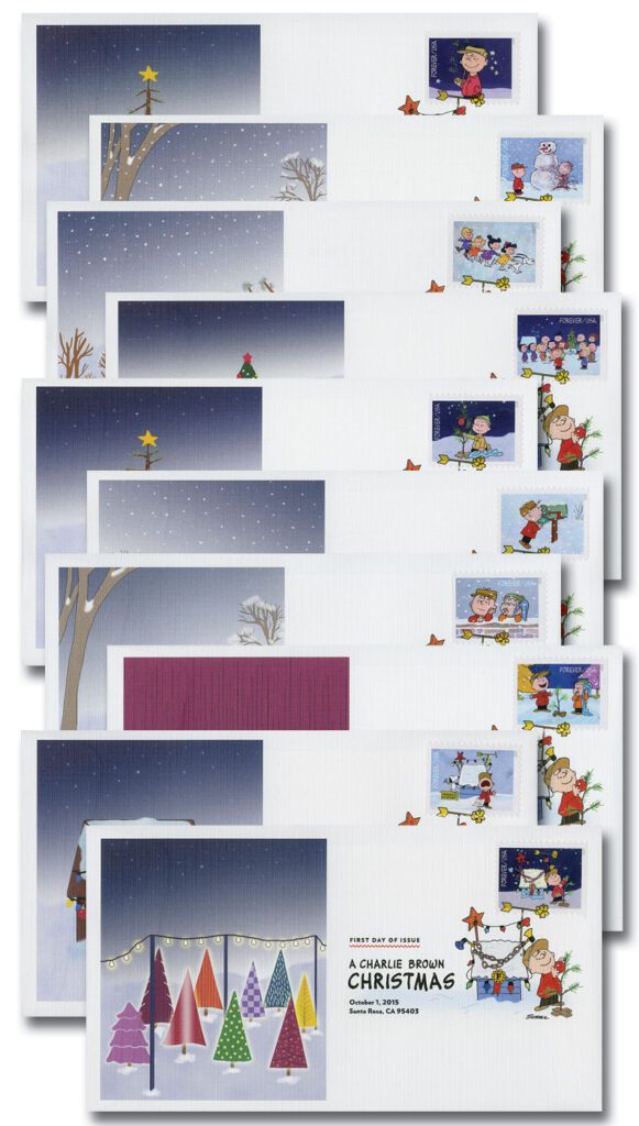 # 5021-30 - 2015 First-Class Forever Stamp - Contemporary Christmas: A Charlie Brown Christmas Fleetwood First Day Covers with Digital Color Postmarks