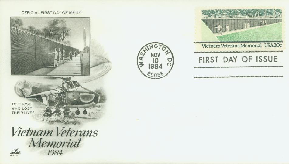 # 2109 - 1984 20c Vietnam Veterans Memorial Classic First Day Cover