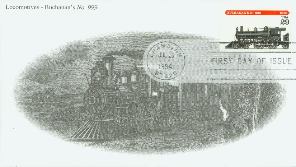 1994 29¢ Buchanan's #999 Mystic First Day Cover