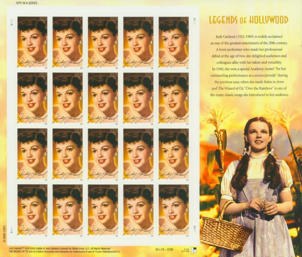 2006 39¢ Judy Garland Mint Sheet