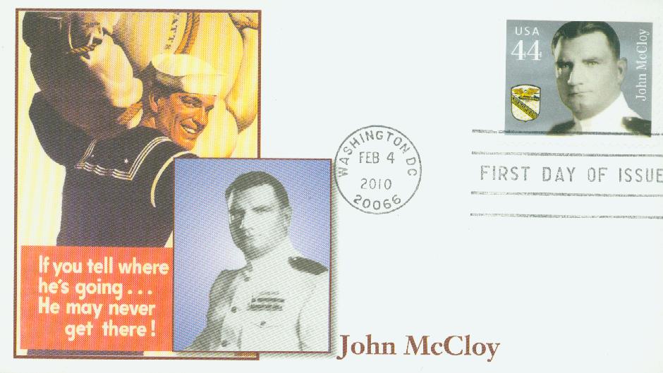 # 4442 - 2010 44c Distinguished Sailors: John McCloy Fleetwood First Day Cover