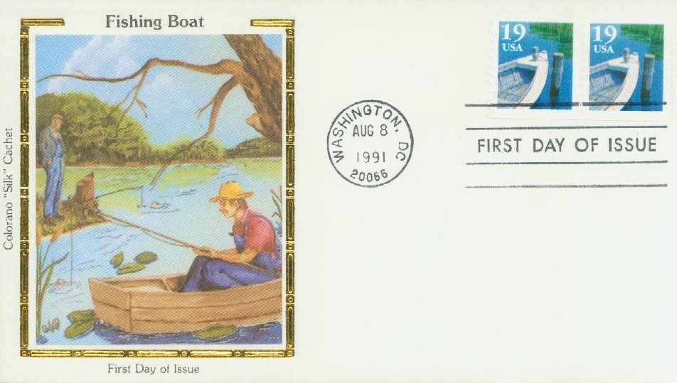 # 2529 - 1991 19c Fishing Boat, coil Colorano Silk Cachet First Day Cover