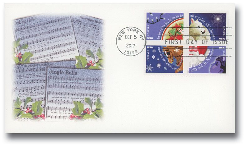 # 5247-50 - 2017 49c Christmas Carols Fleetwood First Day Cover