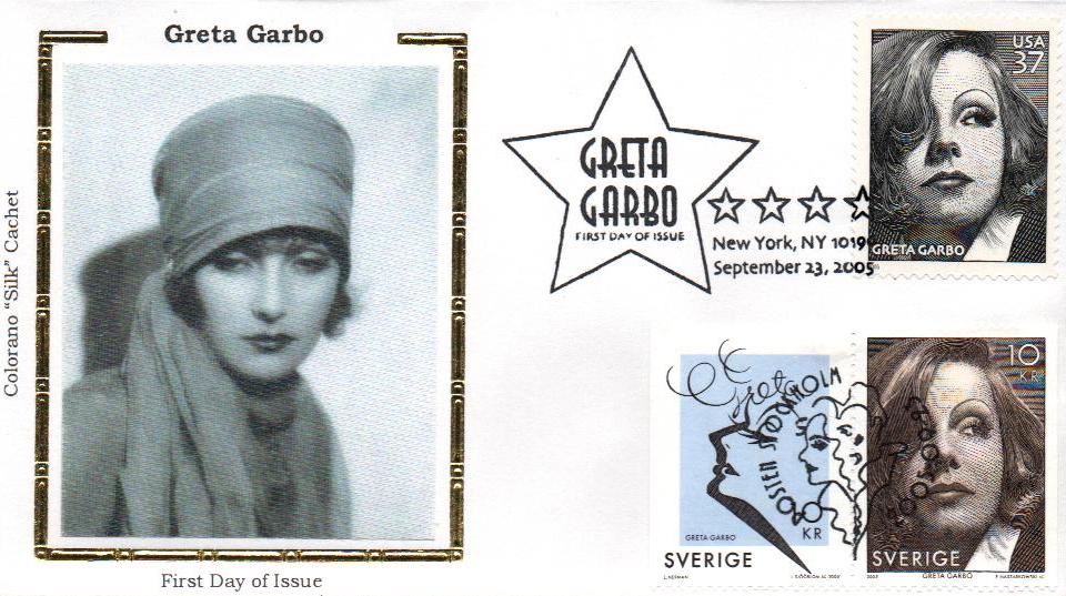 2005 37¢ Greta Garbo Colorano Silk Cachet Joint Issue Cover