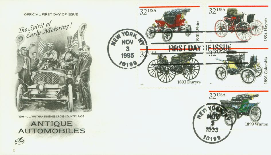 # 3019-23 - 1995 32c Antique Automobiles Classic First Day Cover