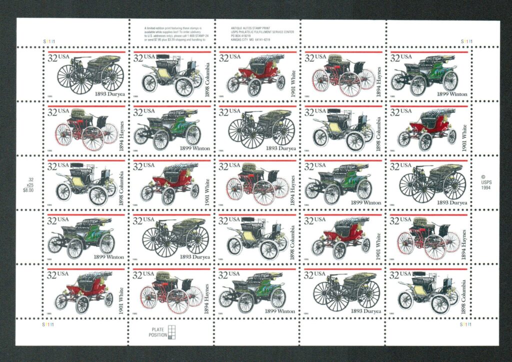 # 3019-23 - 1995 32c Antique Automobiles