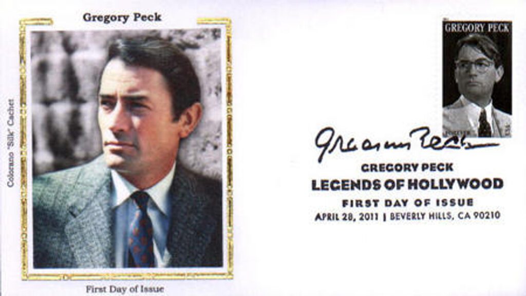 #4526 - 2011 First-Class Forever Stamp, Legends of Hollywood: Gregory Peck Colorano Silk Cachet First Day Cover