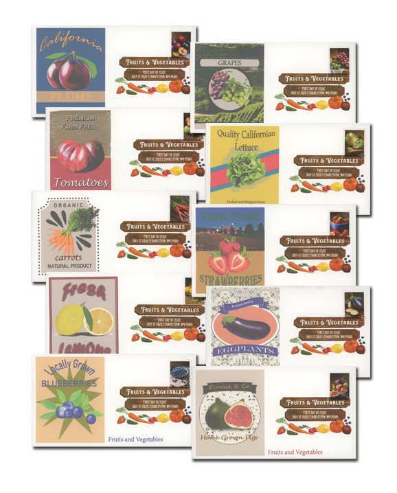 2020 Fruits and Vegetables Fleetwood First Day Covers with Digital Color Cancels