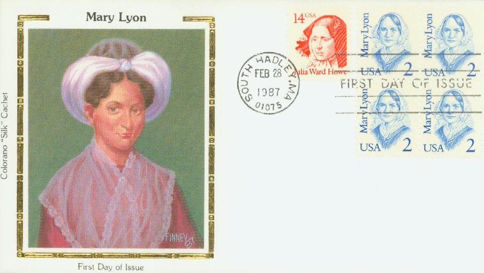 # 2169 - 1987 2c Mary Lyon Colorano Silk Cachet First Day Cover