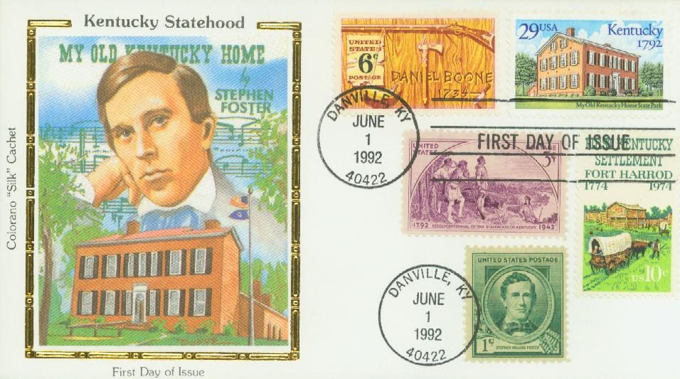 # 2636 - 1992 29c Kentucky Statehood Colorano Silk First Day Cover