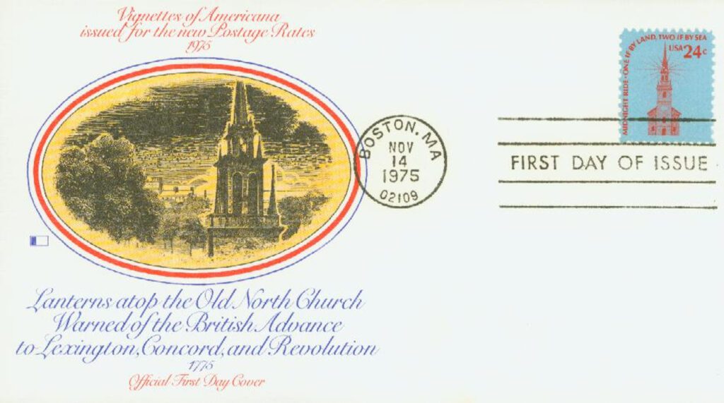 #1603 - 1975 24c Americana Series: Old North Church Fleetwood First Day Cover