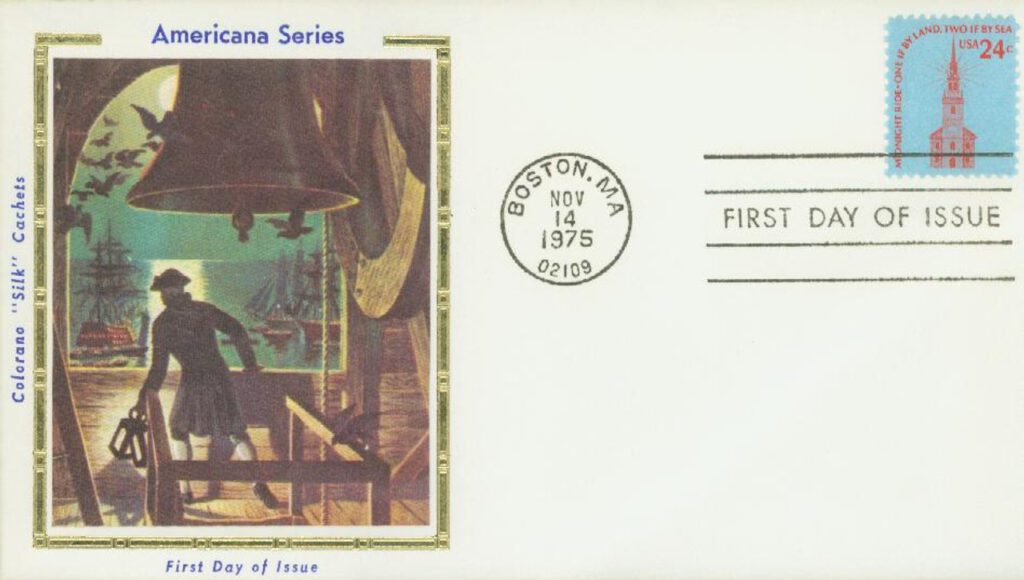#1603 - 1975 24c Americana Series: Old North Church Colorano Silk Cachet First Day Cover