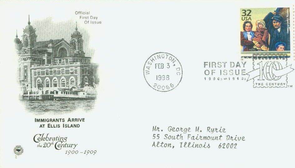 # 3182i - 1998 32c Immigrants Arrive Classic First Day Cover