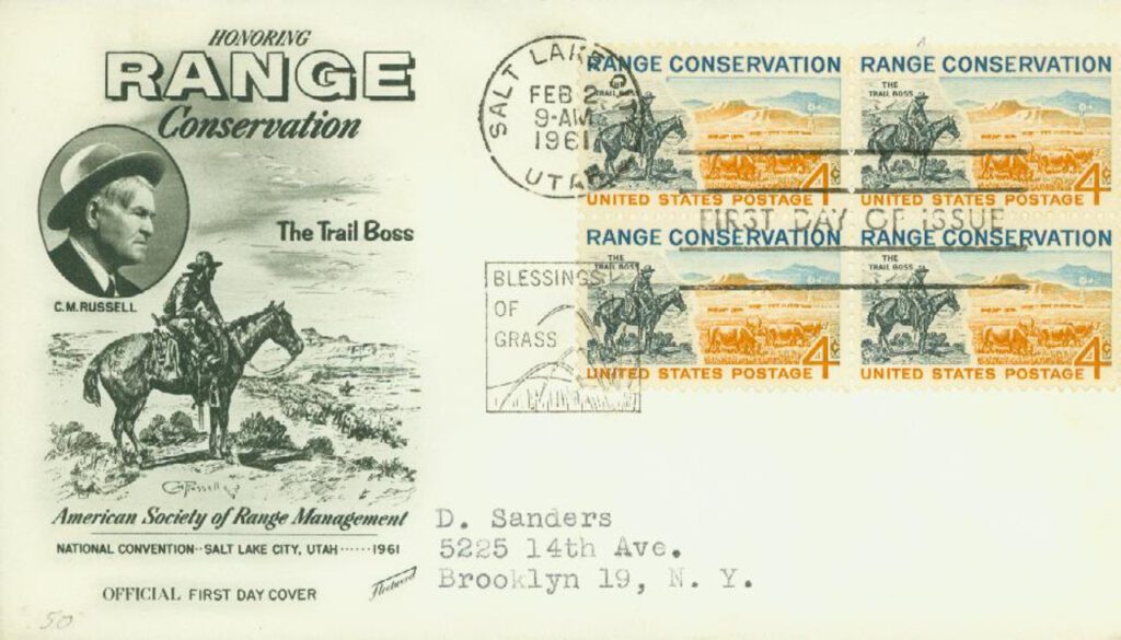 #1176 - 1961 4c Range Conservation Fleetwood Plate Block First Day Cover 