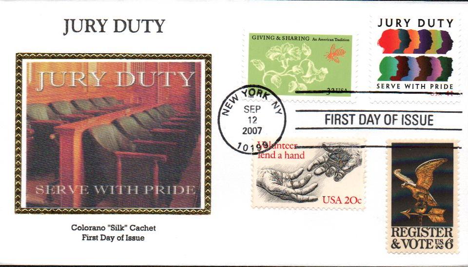2007 41¢ Jury Duty Colorano Silk Cachet Combination First Day Cover