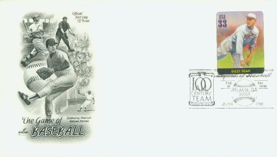 # 3408s - 2000 33c Legends of Baseball: Dizzy Dean Classic First Day Cover