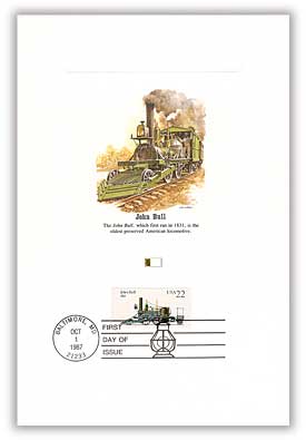 1987 22¢ John Bull Proofcard with First Day of Issue cancellation