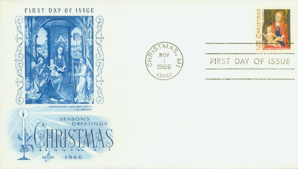 # 1321 - 1966 5c Madonna and Child Classic First Day Cover