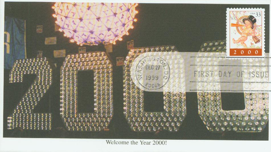 # 3369 - 1999 33c New Year's Baby, Year 2000 Mystic First Day Cover