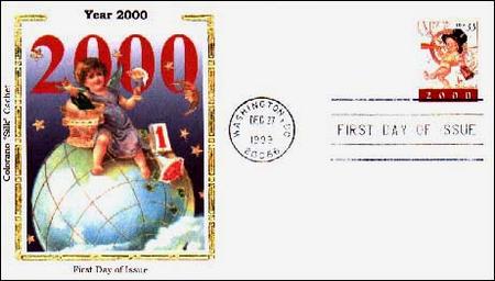 # 3369 - 1999 33c New Year's Baby, Year 2000 Colorano Silk Cachet First Day Cover