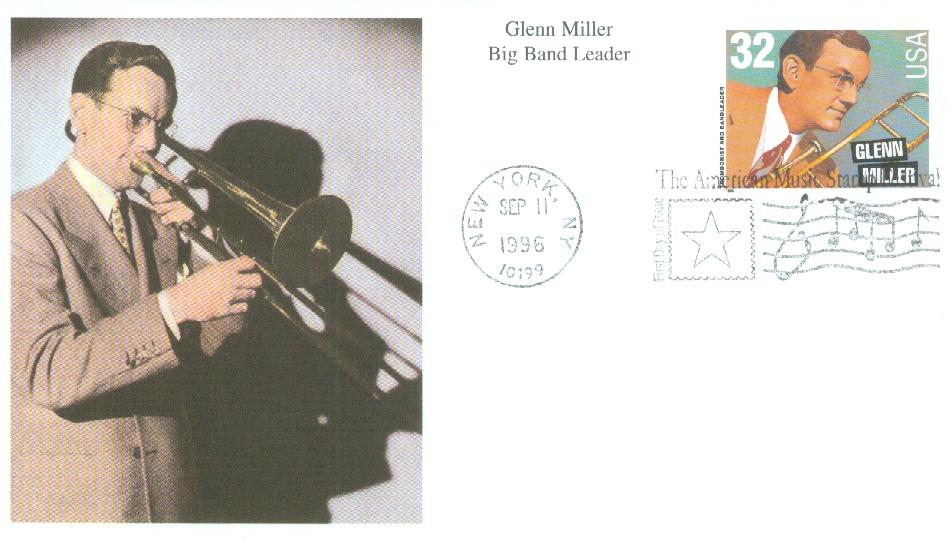 # 3098 - 1996 32c Big Band Leaders: Glenn Miller Mystic First Day Cover