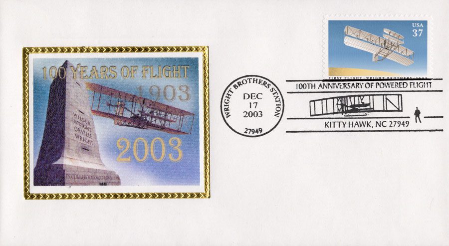 2005 37¢ First Flight Centenary Colorano Silk Cachet Special Event First Day Cover