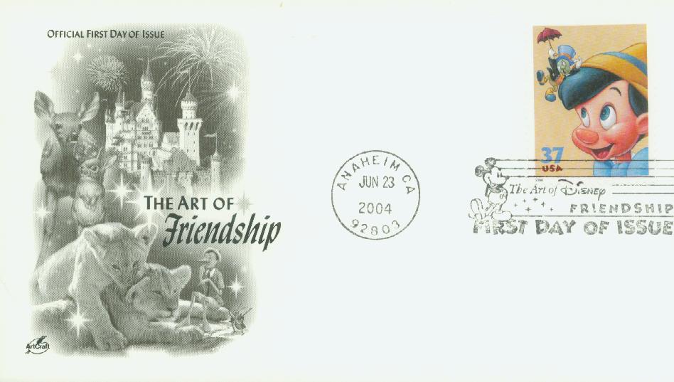 # 3868 - 2004 37c Disney Characters: Jiminy Cricket and Pinocchio