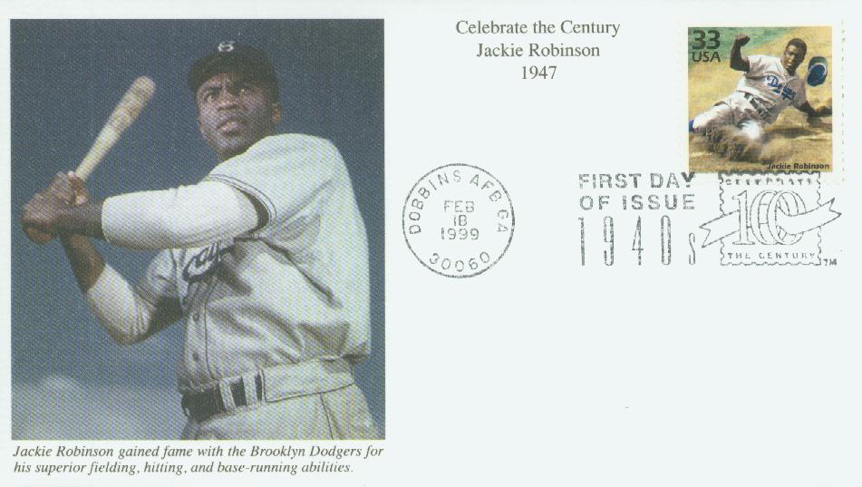 1999 33¢ Jackie Robinson Mystic First Day Cover