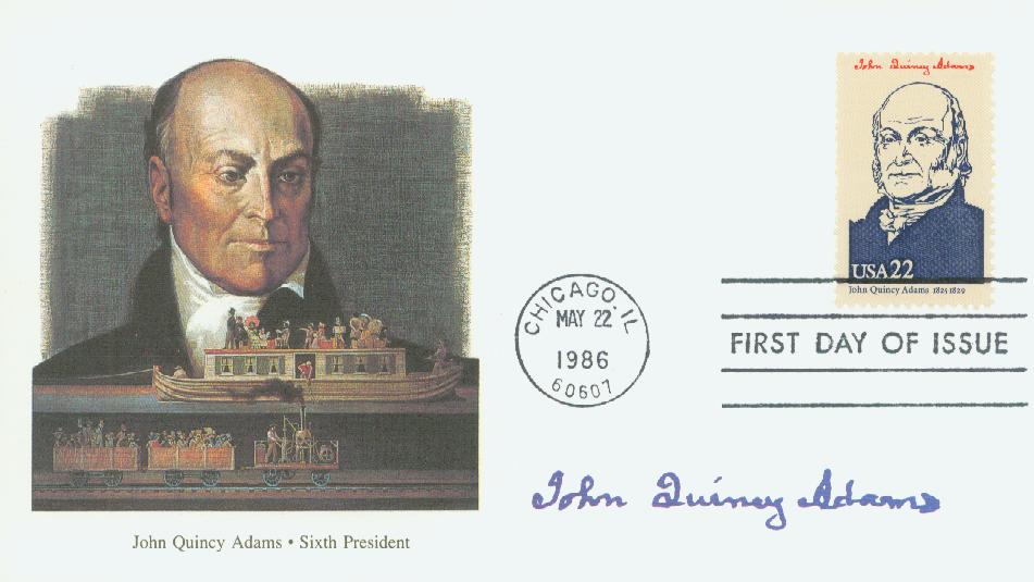 1986 22¢ Pres. J.Q. Adams Fleetwood First Day Cover
