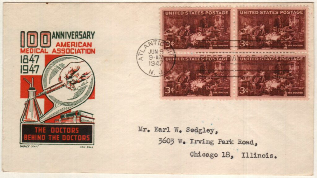 # 949 - 1947 3c The Doctor Classic First Day Cover