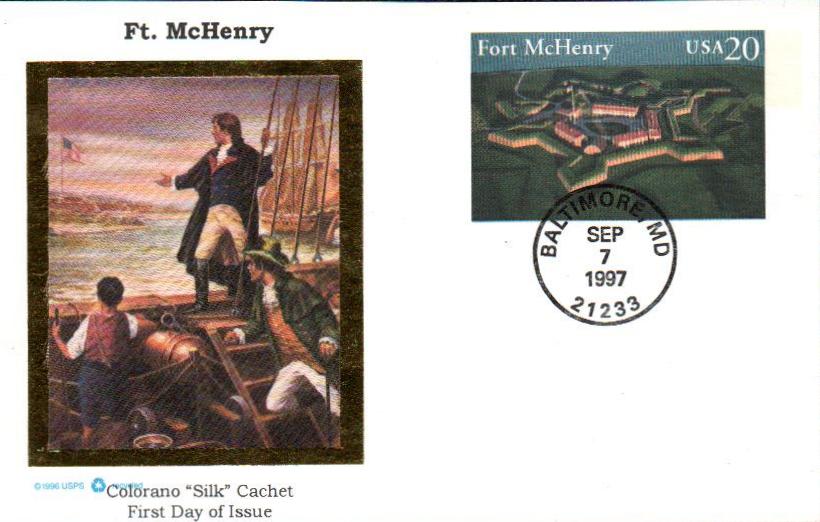 1997 20¢ Fort McHenry PC FDC