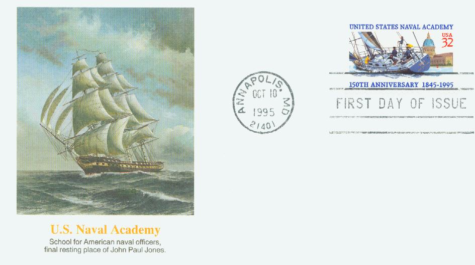 # 3001 - 1995 32c United States Naval Academy Fleetwood First Day Cover
