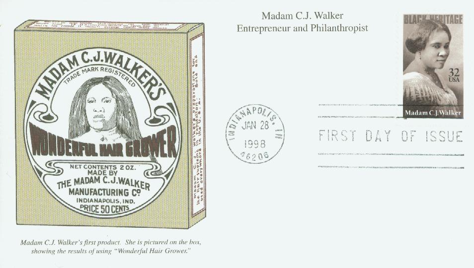 # 3181 - 1998 32c Black Heritage: Madam C. J. Walker Mystic First Day Cover