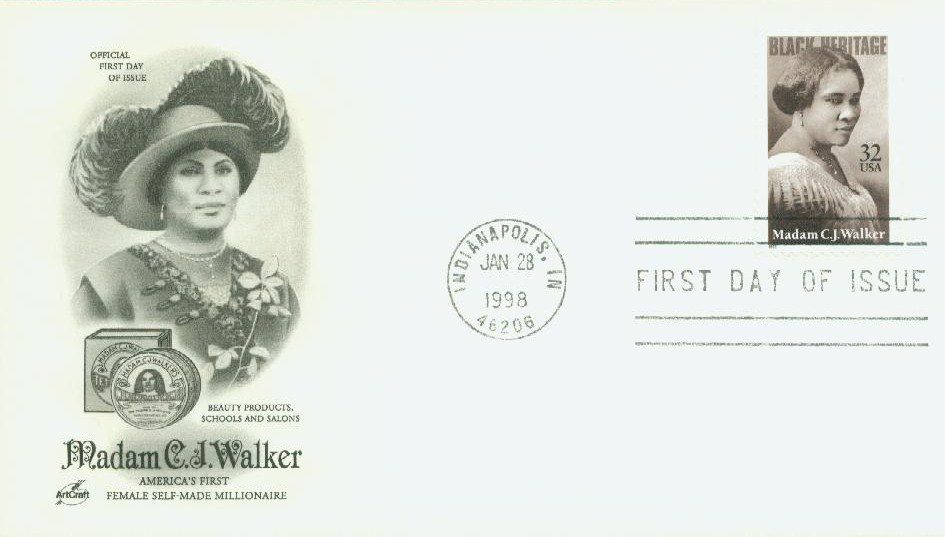 # 3181 - 1998 32c Black Heritage: Madam C. J. Walker Classic First Day Cover