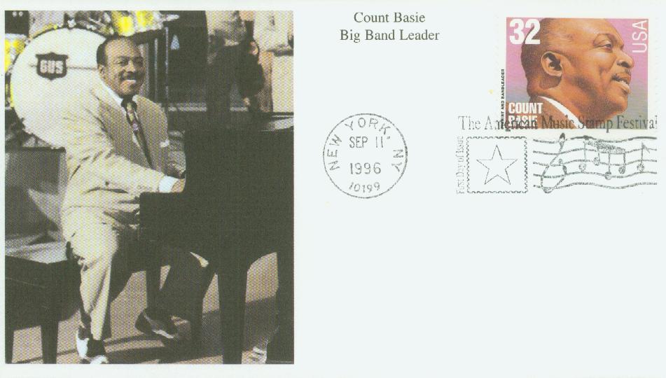 1996 32¢ Count Basie Mystic First Day Cover