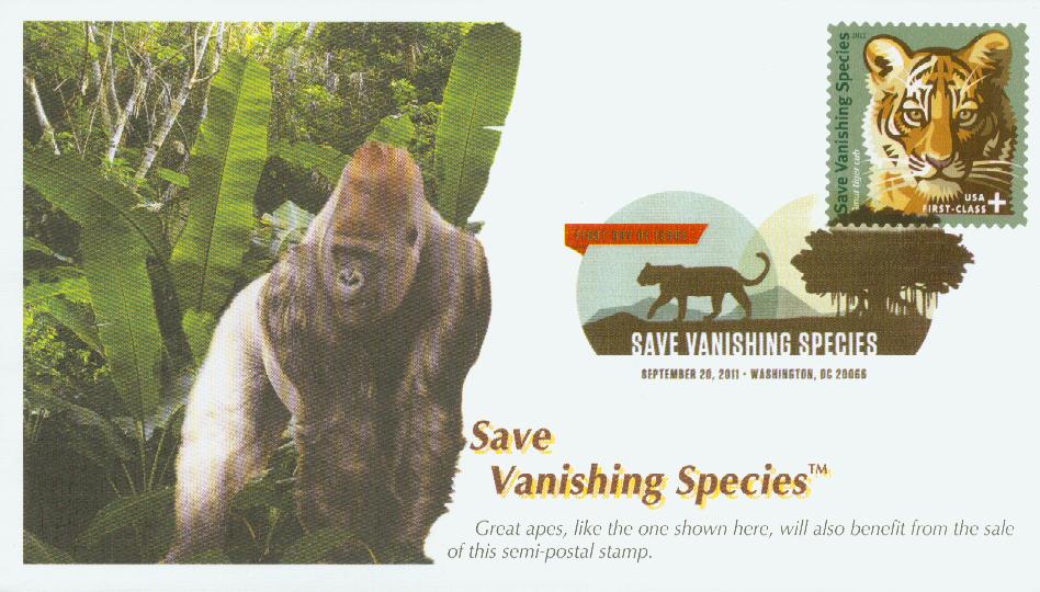2011 Semipostal - Save Vanishing Species Fleetwood First Day Cover with Digital Color Cancel