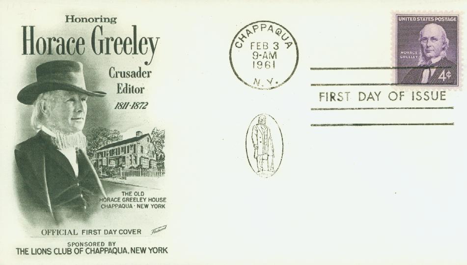 1961 4¢ Horace Greeley Fleetwood First Day Cover