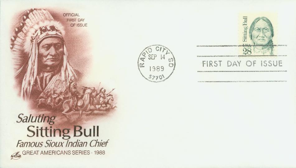 # 2183 - 1989 28c Great Americans: Sitting Bull Classic First Day Cover
