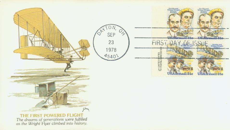 1978 31c Wright Bro Se-ten Fleetwood First Day Cover