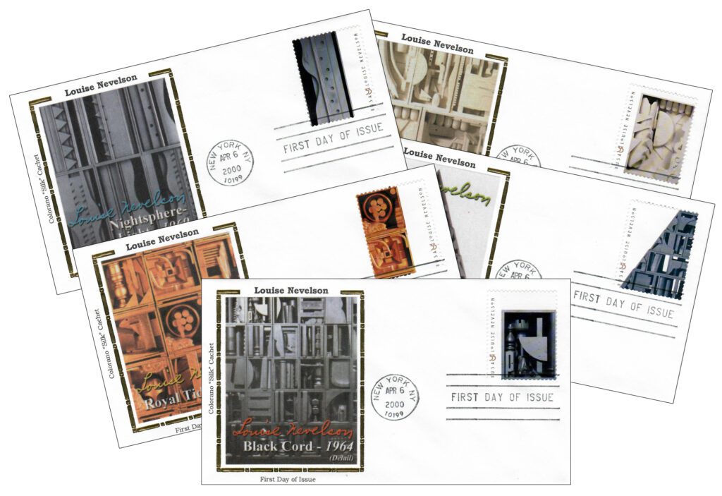 2000 33¢ Louise Nevelson Colorano Silk Cachet First Day Cover Set