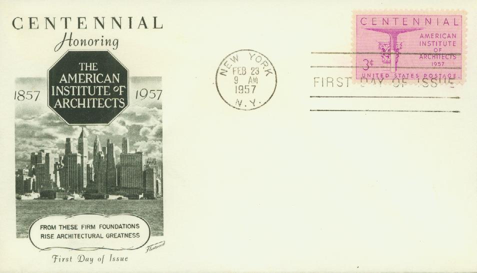 # 1089 - 1957 3¢ Architects Institute Fleetwood First Day Cover