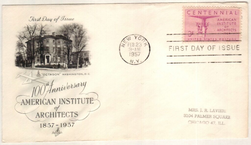 # 1089 - 1957 3¢ Architects Institute Classic First Day Cover