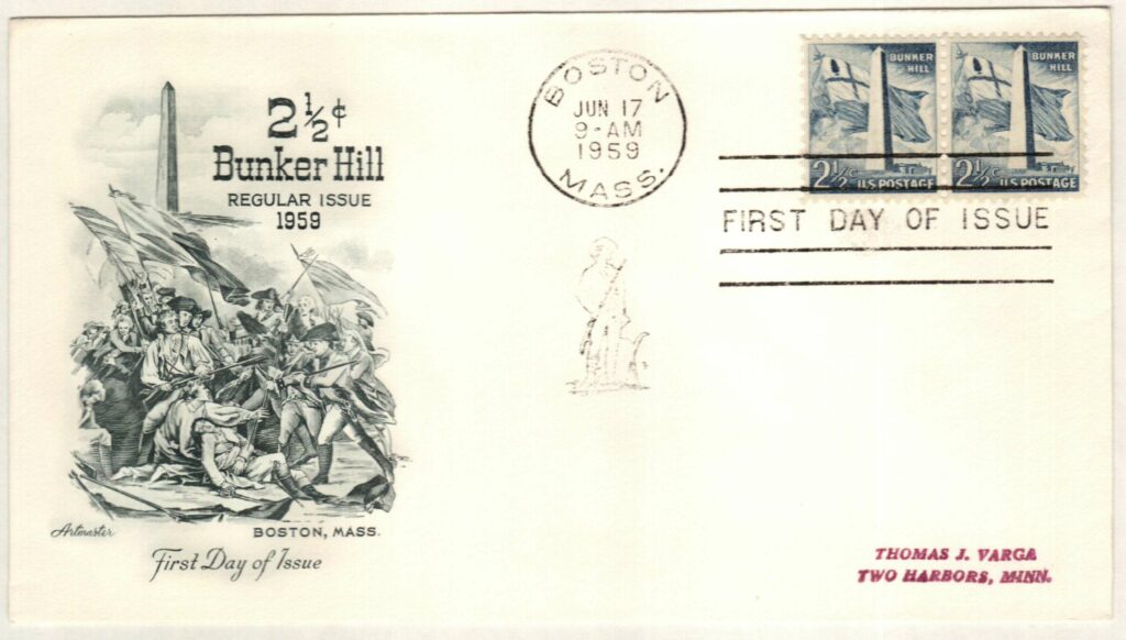# 1034 - 1959 2 1/2¢ Bunker Hill Monument Classic First Day Cover