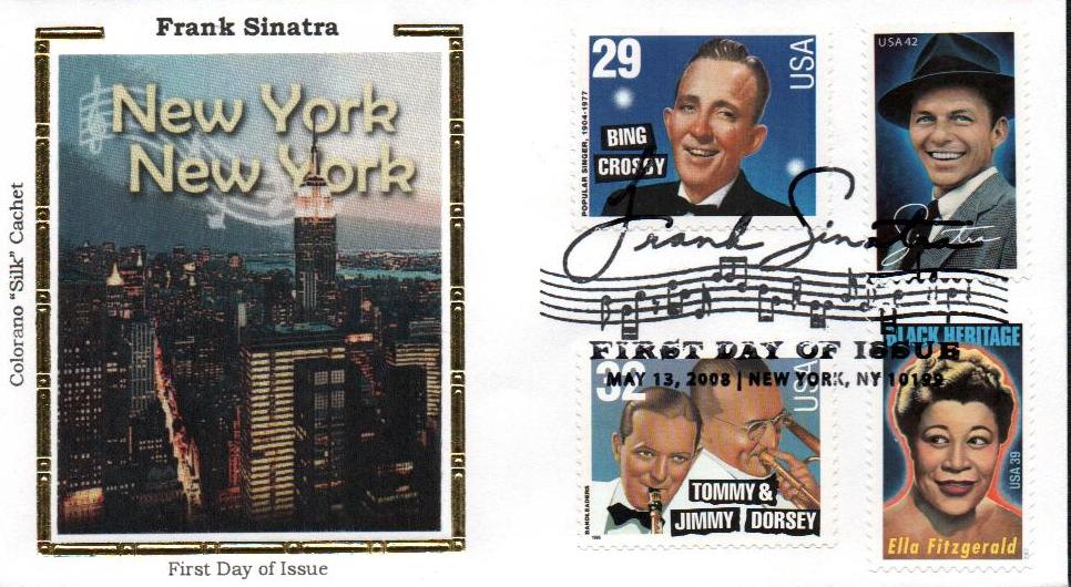 # 4265 - 2008 42c Frank Sinatra Colorano Silk Cachet Combination First Day Cover