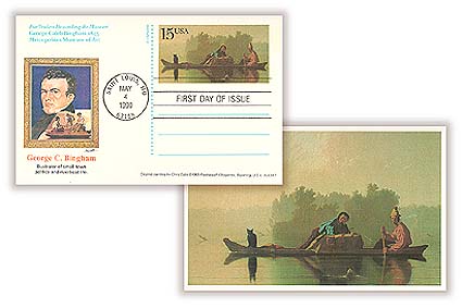 1990 15¢ Postal Card - Fur Traders Descending the Missouri
